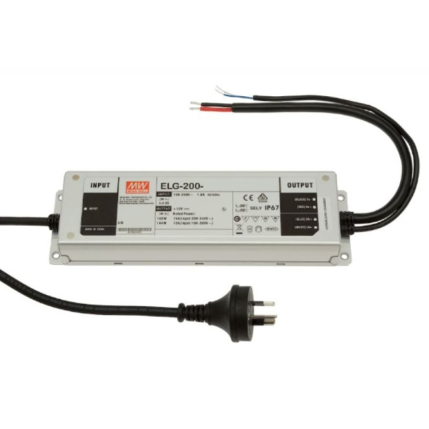MEAN WELL ELG-200-12 12V 190W IP67 Constant Voltage LED Driver