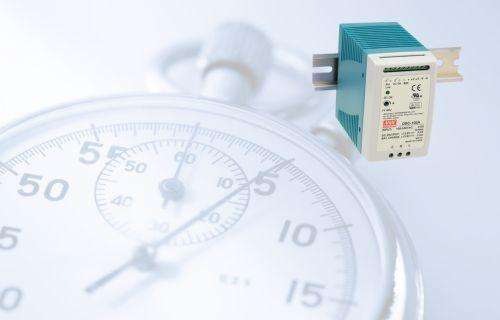 What is the Inrush Current Duration of a MEAN WELL Power Supply?