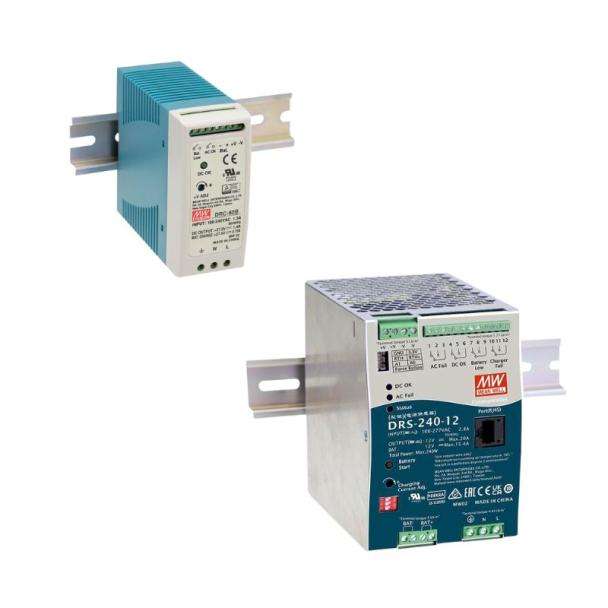 DIN rail power supplies with batery back-up