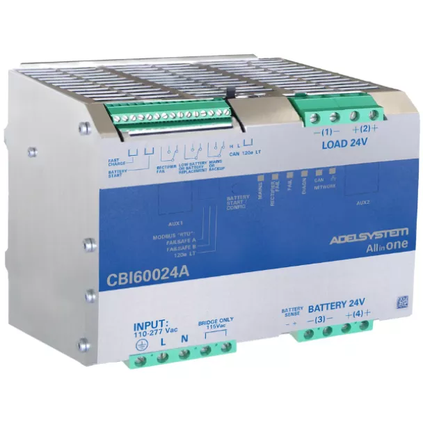ADELSystem CBI60024A DIN Rail Mount UPS - 600-WATT 24V 20A -  Ethernet Industrial Power Supply