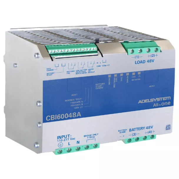 ADELSystem CBI60048A DIN Rail Mount UPS 48V 12.5A -  Ethernet Industrial Power Supply