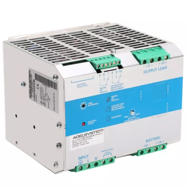 AdelSystem CBI2420A 24V / 20A Temperature Compensated DIN Rail DC UPS