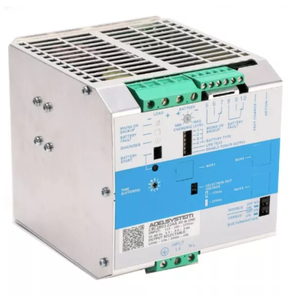 AdelSystem CBI2801224A 12V / 15A or 24V /10A Temperature Compensated DIN Rail DC UPS