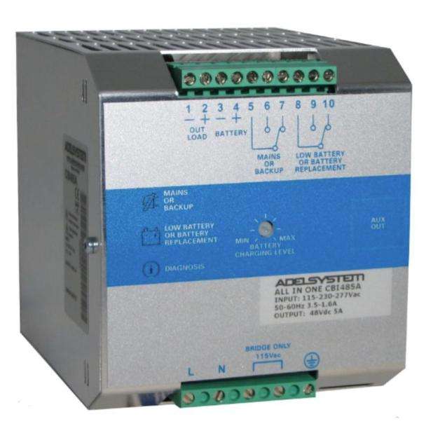 AdelSystem CBI485A 48V / 5A Temperature Compensated DIN Rail DC UPS