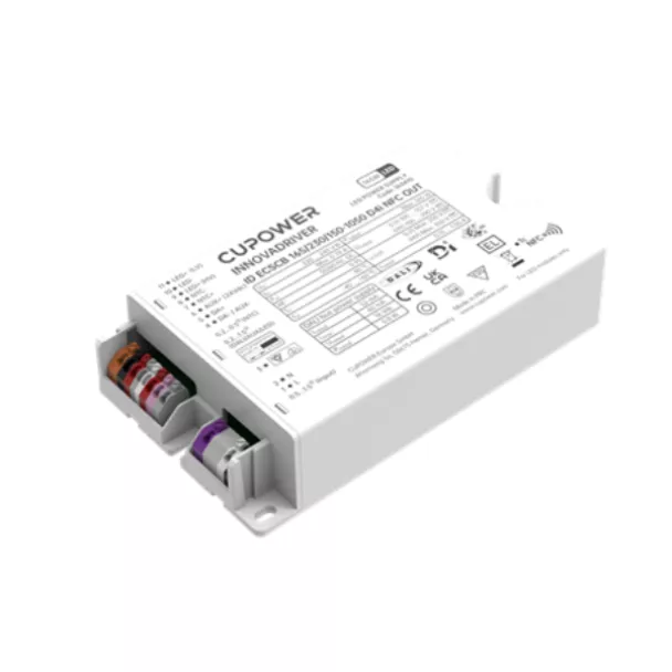 The CUPOWER ID ECSCB 165/230/150‑1050 D4i NFC OUT is a 165W D4i NFC LED driver with DALI‑2 and adjustable output. Contact ADM for details.