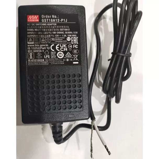 MEAN WELL GST18A12-ST 12V 1.5A desk top power adapter