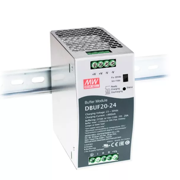 MEAN WELL DBUF20-24 20A DIN Rail Mount Power Buffer Module