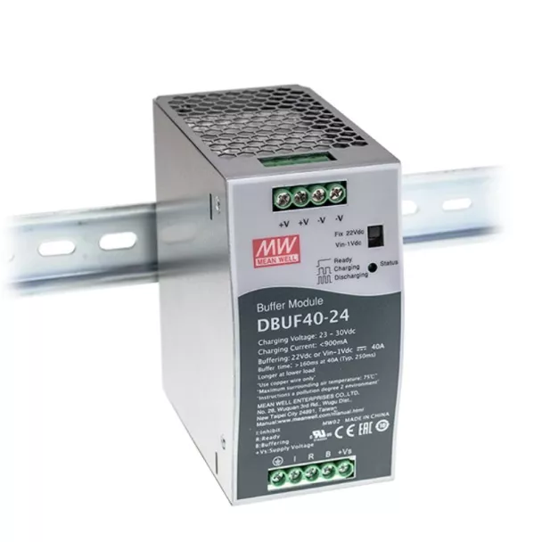 MEAN WELL DBUF40-24 40A DIN Rail Mount Power Buffer Module