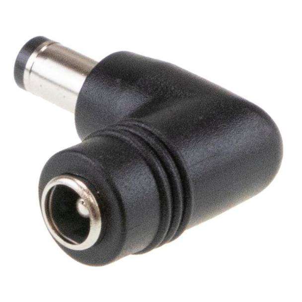 DC Plug Adapter 5.5mmOD -2.1mmID Socket to Right Angle Plug 5.5mmOD -2.1mmID (9.5mm long)