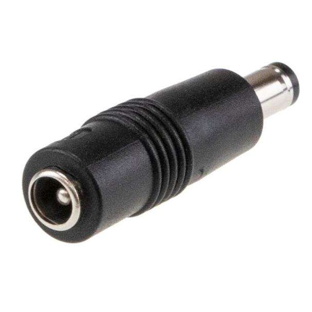 DC Plug Adapter 5.5mmOD - 2.1mmID Socket to Plug 5.5mmOD - 2.5mmID (11mm long)