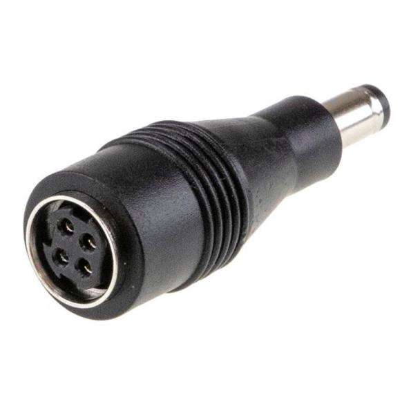 DC Plug Adapter Miniature 4 Pin Din Female to Plug 5.5mmOD - 2.1mmID (11mm long)