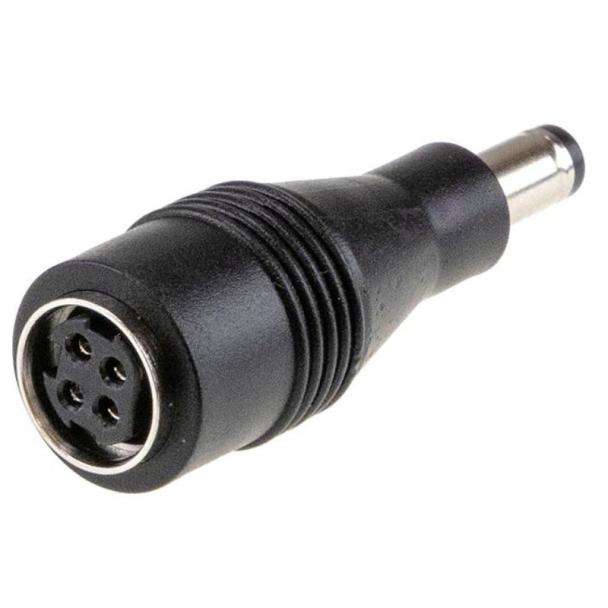 DC Plug Adapter Miniature 4 Pin Din Female to Plug 5.5mmOD - 2.5mmID (11mm long)