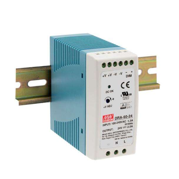 MEAN WELL DRA-60-12 12V Programmable DIN Rail Power Supply