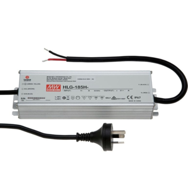 MEAN WELL HLG-185H-24 24V 185W IP67 Constant Voltage LED Driver