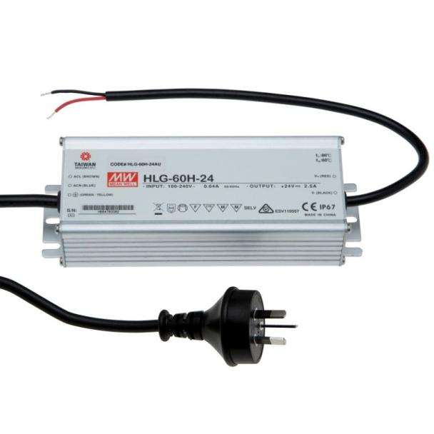 MEAN WELL HLG-60H-24 24V 60W IP67 Constant Voltage LED Driver