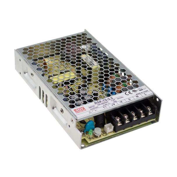 MEAN WELL RSP-75-12 12V 6.3A Caged Enclosed Power Supply