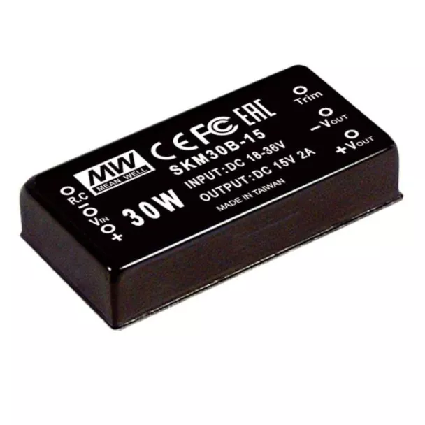 MEAN WELL SKM30B-12 24V to 12V 30W PCB Mount DC to DC Converter