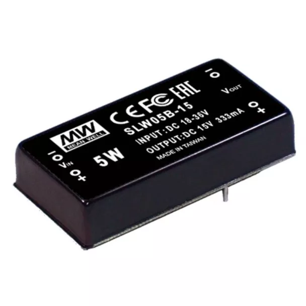MEAN WELL SLW05A-09 12V to 9V 5W PCB mount DC to DC converter