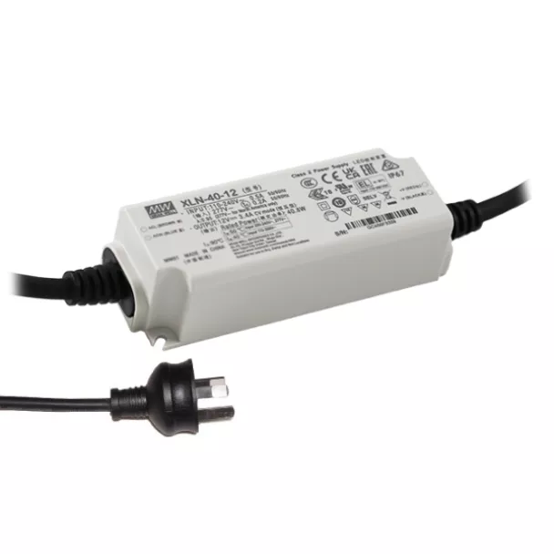 MEAN WELL XLN-40-24-AUP 24V 40.8W IP67 Waterproof LED Driver with Flex and AU Plug