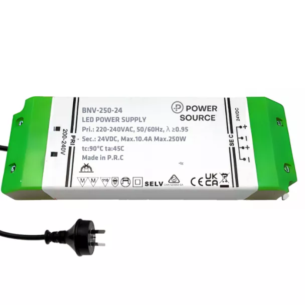 POWER SOURCE BNV-250-24-AUP LED Driver CV 24V 250W Non-Dimmable IP20