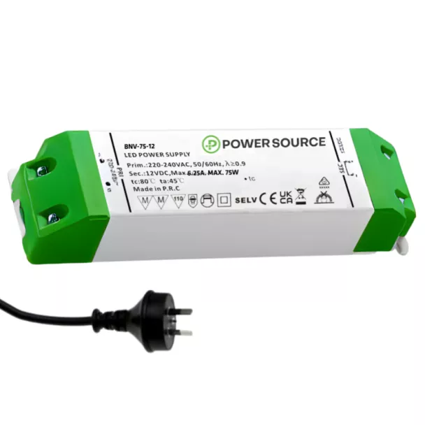 POWER SOURCE BNV-75-12-AUP LED Driver CV 12V 75W Non-Dimmable IP20