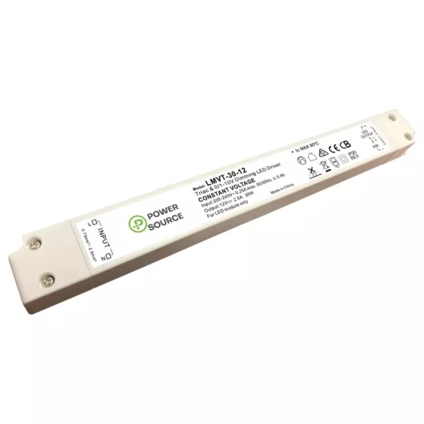 POWER SOURCE LMVT-30-12 12V 30W Dimmable Linear LED Driver