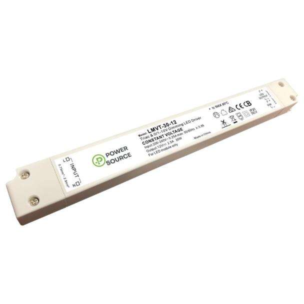 POWER SOURCE LMVT-30-12 12V 30W Dimmable Linear LED Driver
