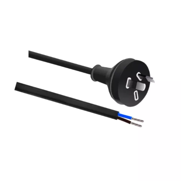 2 Pin AC AU Plug to Fly leads with Crimped Wires