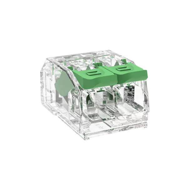 The PowerNeX DGBSC-SG01/4-02P is a 2-way push-in wire splicing connector rated at 32A, 450VAC IEC, 600VAC UL. Contact ADM for details.