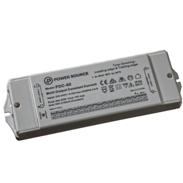 Power Source PDC-60 60 Watt AC Dimmable Constant Current LED Driver with Selectable Output