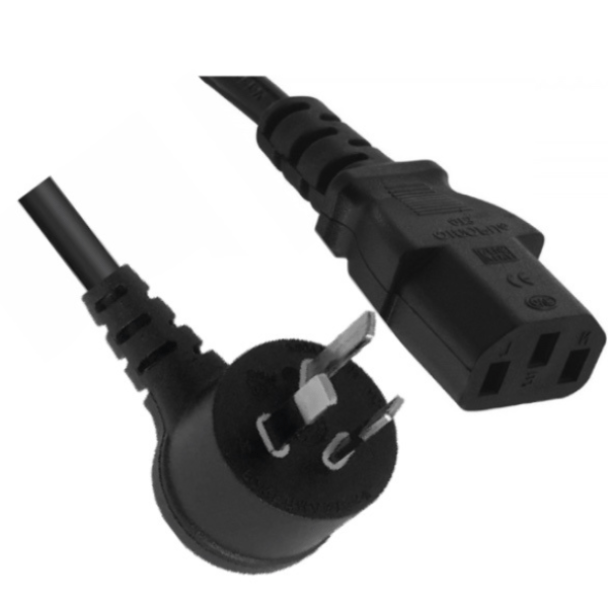 3 PIN Right Angle AU AC PLUG to IEC-C13 Power Cord 1.8mtrs (Kettle Plug)