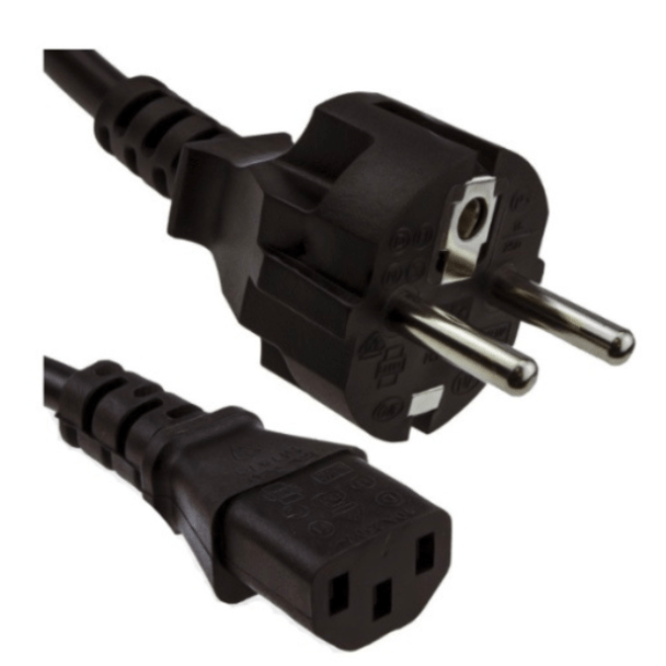 2 Pin EUROPEAN AC Plug to IEC-C13 1.8mts Power Cord (European Mains plug)