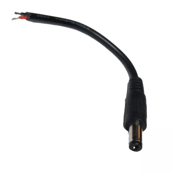 DC power lead adapter tuning fork type plug (OD 5.5mm / ID 2.1mm) to 100mm fly leads