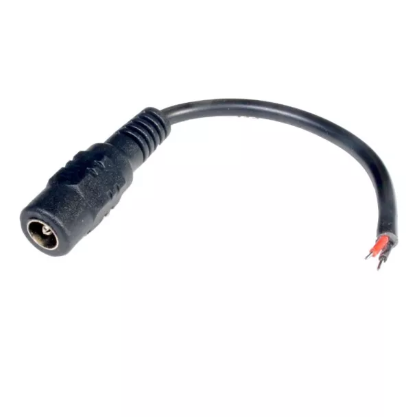 DC power lead adapter tuning fork type socket (OD 5.5mm / ID 2.1mm) to 100mm fly leads