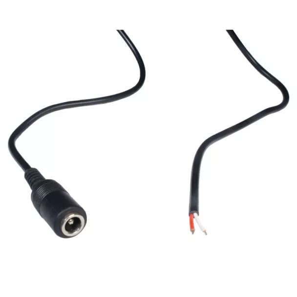 DC power lead adapter tuning fork type socket (OD 5.5mm / ID 2.1mm) to 2m fly leads