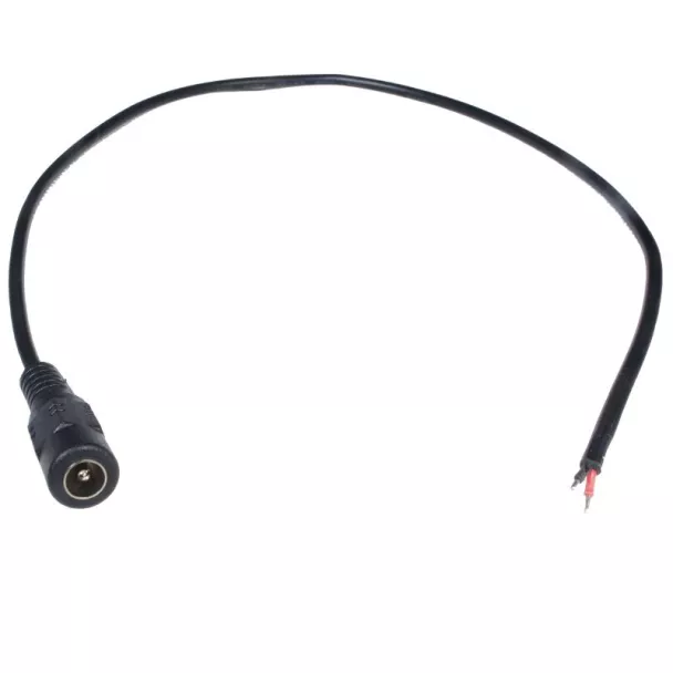 DC power lead adapter tuning fork type socket (OD 5.5mm / ID 2.1mm) to 400mm fly leads