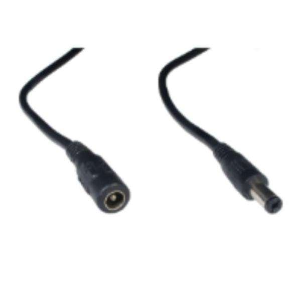 DC Power Lead Adapter 5.5mmOD / 2.1mmID Socket to 5.5mmOD / 2.1mmID Plug 1m