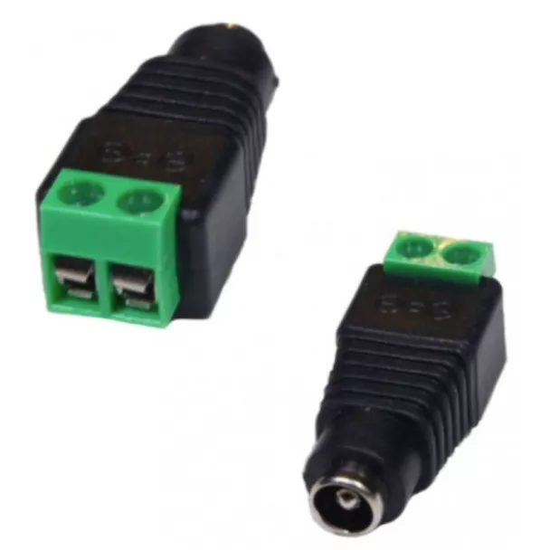 DC Adapter Plug 5.5mmOD / 2.1mmID Socket to Screw Terminals