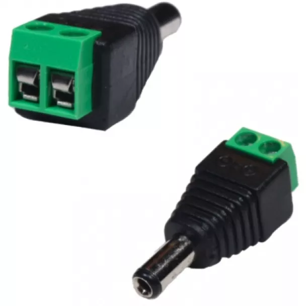 DC Adapter Plug 5.5mmOD / 2.5mmID Plug to Screw Terminals