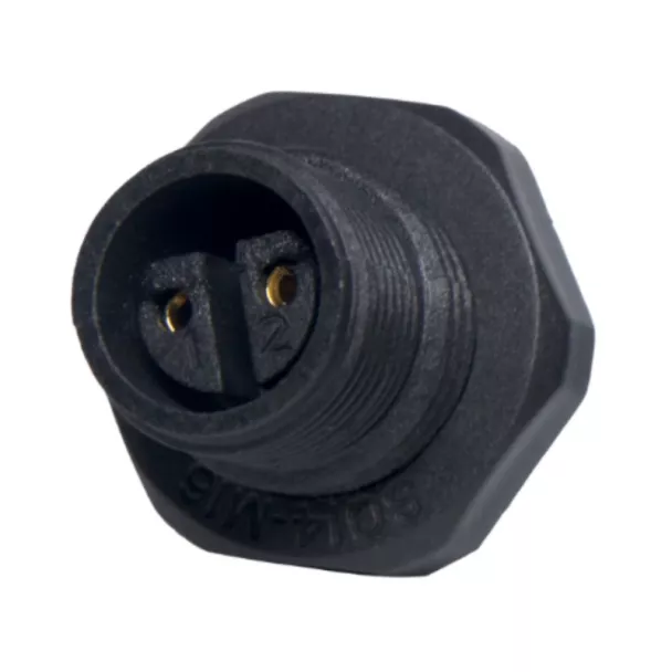 IP68 Connector Panel Mount Connector 2 Way Female 240VAC 10A for 7mm OD Cable