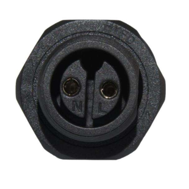 Panel Mount Connector 2 Way Female 240VAC 15A