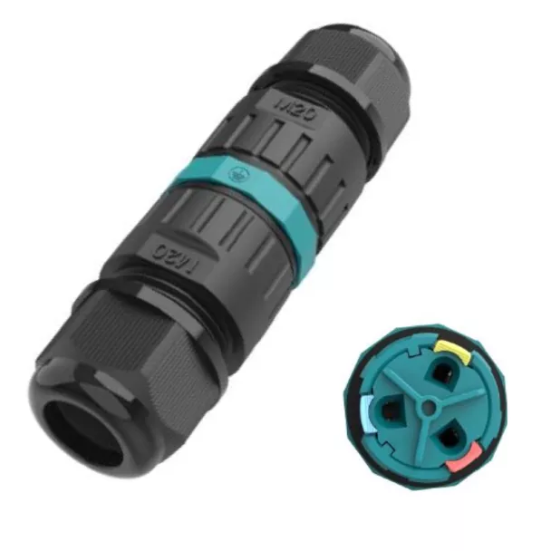 IP68 Inline Cable Joiner 3 way M20 240VAC 24A for 5mm-9mm OD Cable - Fast Connect