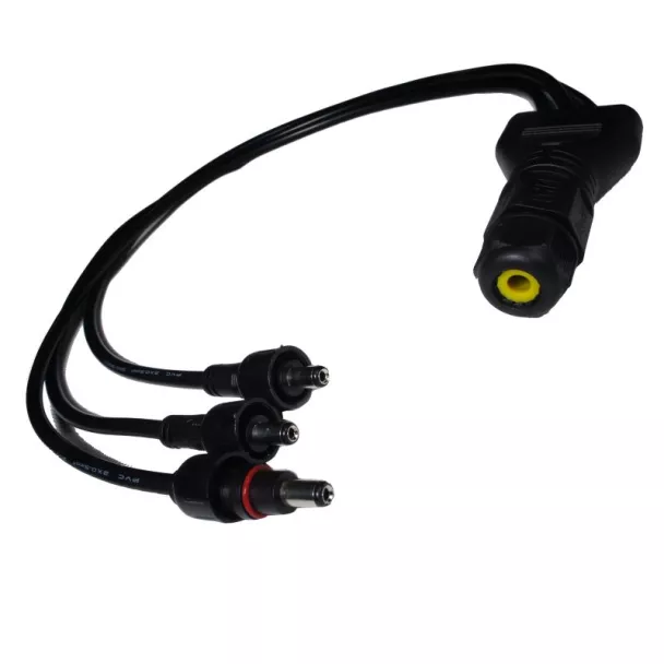 Splitter Cable IP67 6A Inline Cable Joiner to 3 x 5.5mmOD / 2.1mmID Connectors