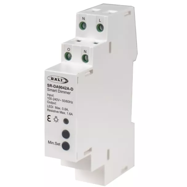 Sunricher SR-DA9042A-D DIN Mount 200VA DALI-2 + Push AC Phase Cut Dimmer