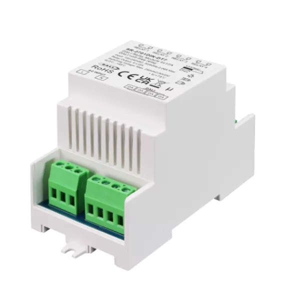 SUNRICHER SR-2701DIN-DT7 DALI-2 to Mains relay 2760W 0-240VAC 4ch x 12A ON/OFF Control DIN mount