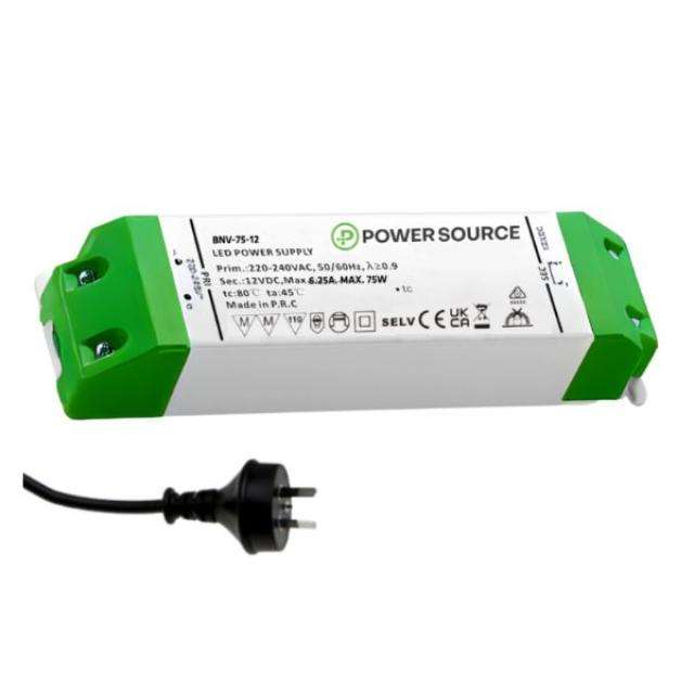 POWER SOURCE BNV-75-24-AUP LED Driver Constant Voltage 24V 75W Non-Dimmable IP20 POWER SOURCE BNV-75-24-AUP LED Driver Constant Voltage 24V 75W Non-Dimmable IP20