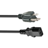 AC 3 Pin USA Plug to IEC-C13 (Kettle plug) Power Cord 0.5meters