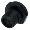 IP68 Connector Panel Mount Connector 4 Way Female 240VAC 10A for 7mm OD Cable